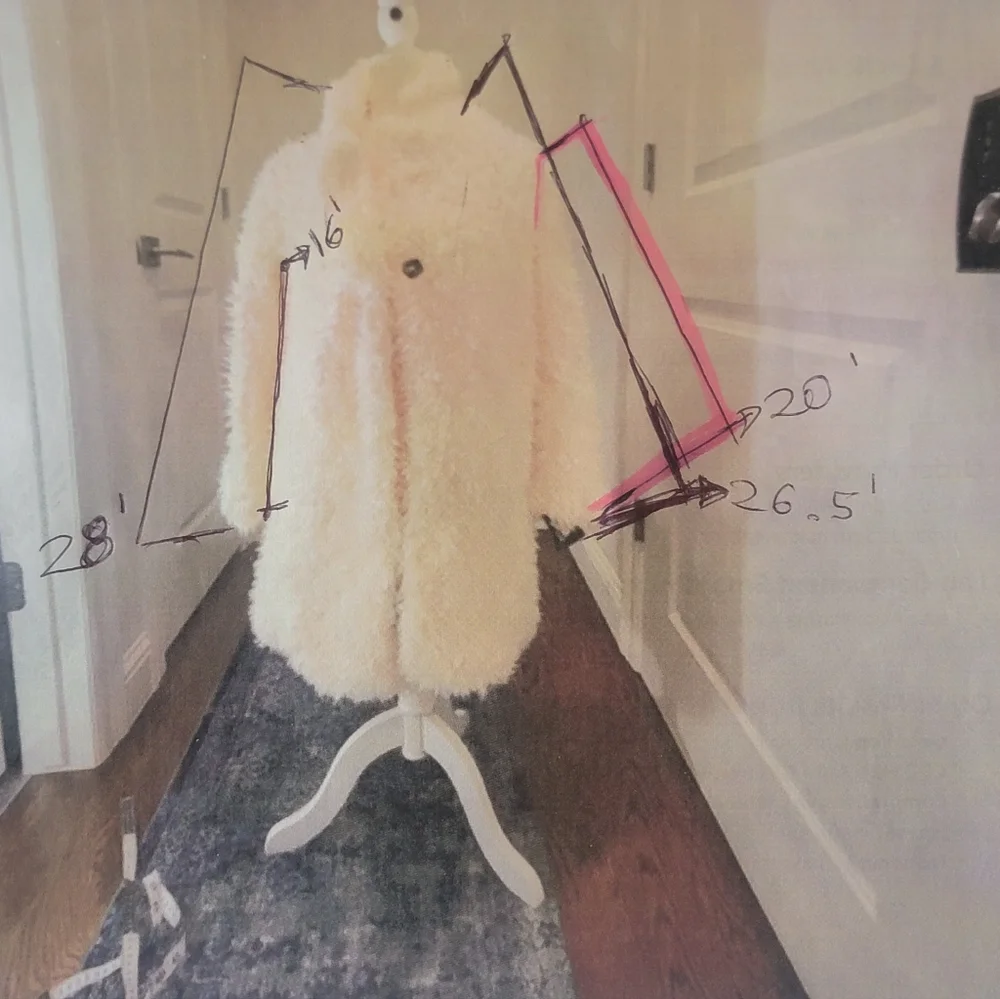 Art Class L(10-12) Girls. Long Faux Fur Ivory White Coat Jacket